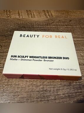 Beauty For Real Sun Sculpt Weightless Bronzer Duo - White with Coral Accents